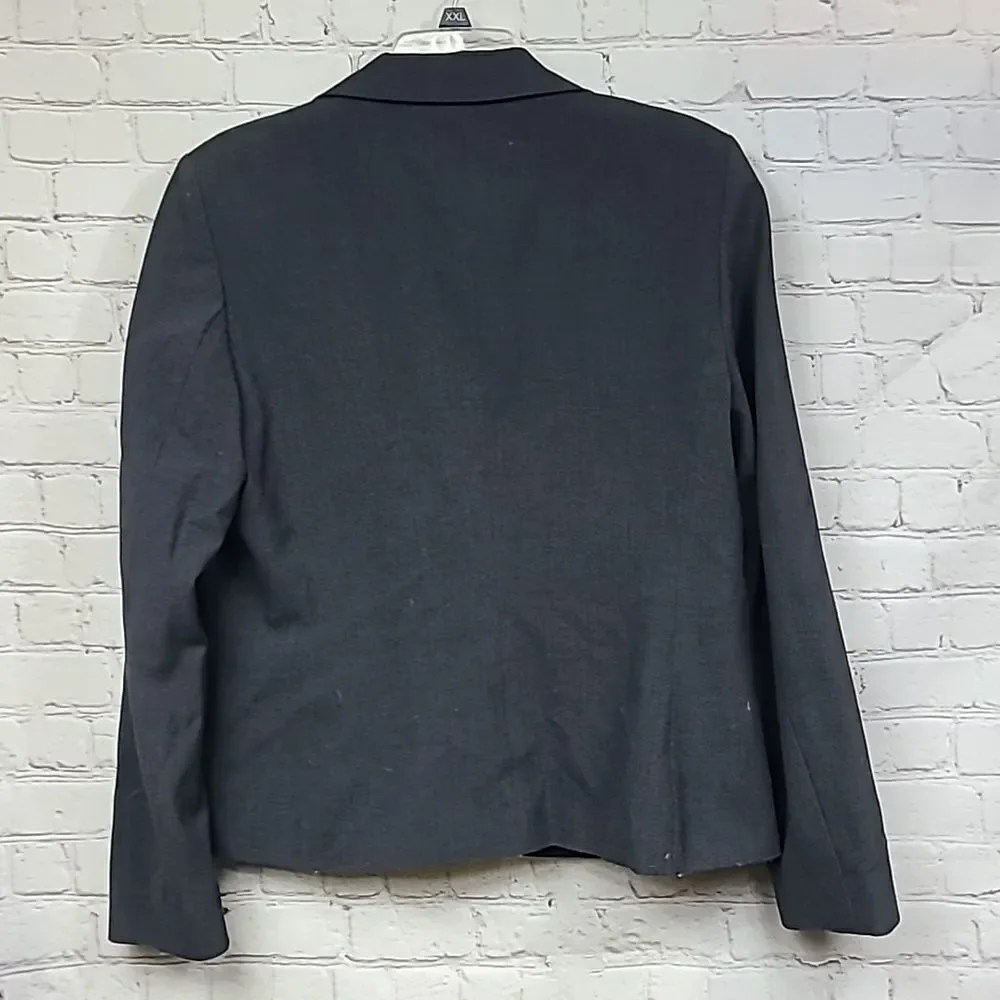 Calvin Klein Women's Charcoal Blazer 1-button Notch Collar Dressy Suit Jacket L - Picture 7 of 7